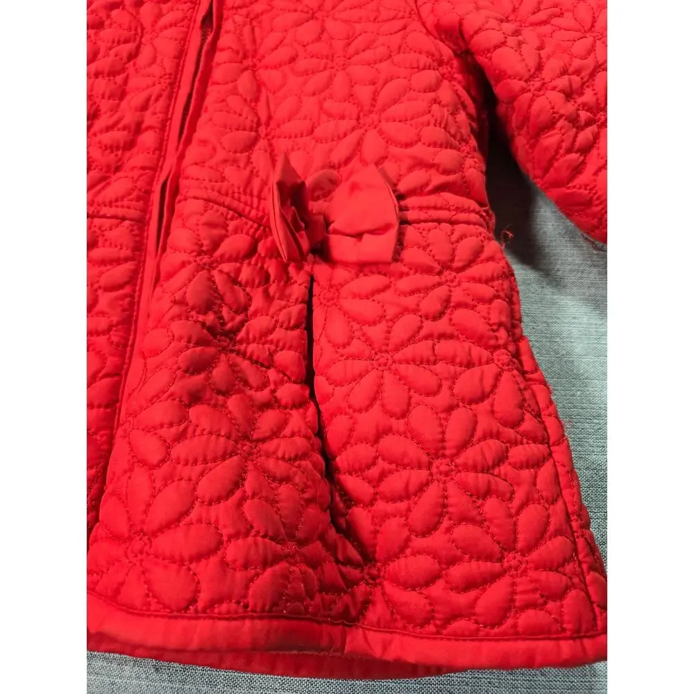 Little Me Toddler 2T Pair Coats Red Quilted Sherpa Hood Lilac Purple Peacoat Bow